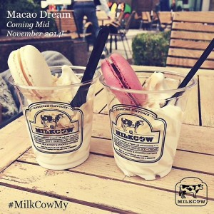 The Macao Dream pairs a macaron with the soft serve ice-cream — Picture courtesy of Milkcow Malaysia