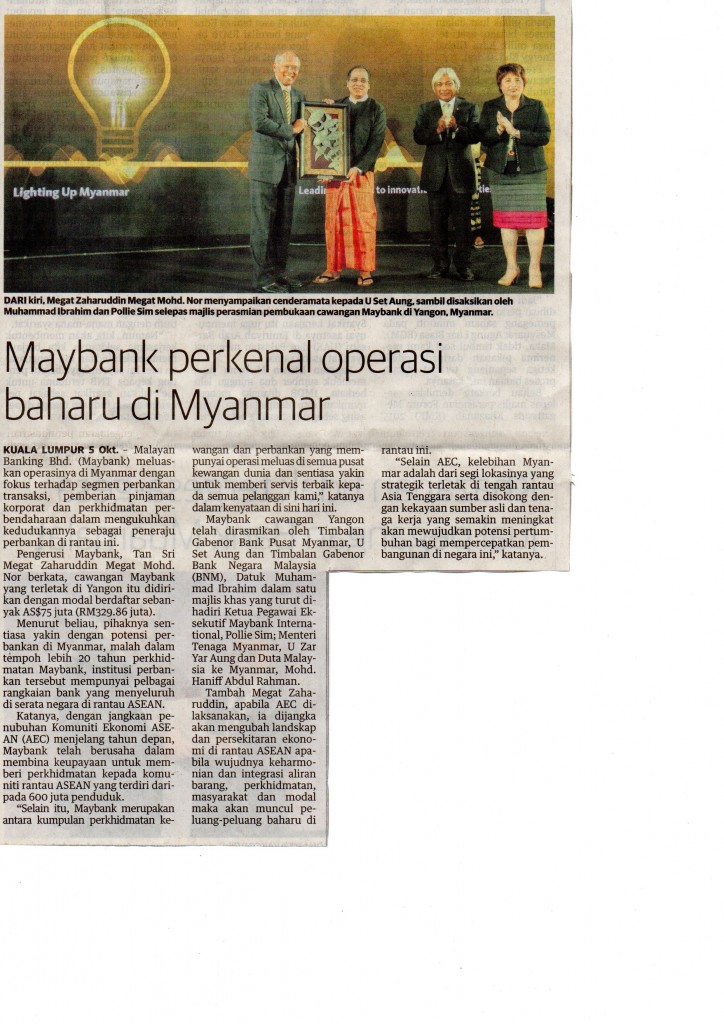 Maybank perkenal operasi baharu di Myanmar